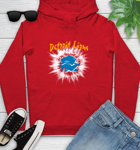 Detroit Lions NFL Football Adoring Fan Rip Sports Youth Hoodie 12