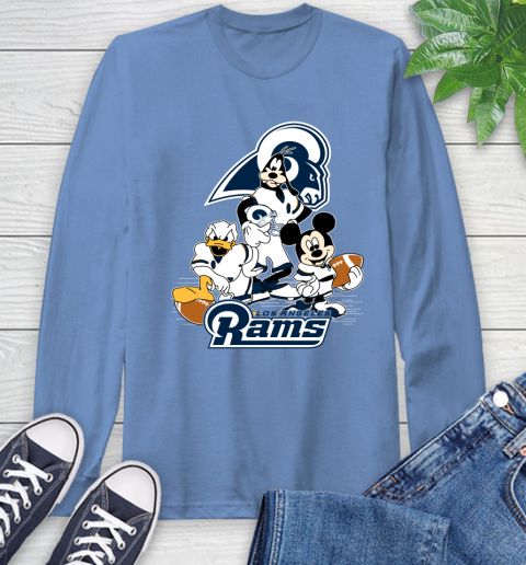 NFL Los Angeles Rams Mickey Mouse Donald Duck Goofy Football Shirt Long Sleeve T-Shirt 12