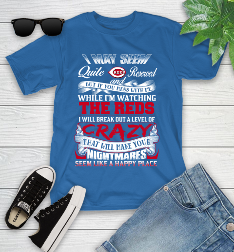 Cincinnati Reds MLB Baseball Don't Mess With Me While I'm Watching My Team Youth T-Shirt 12