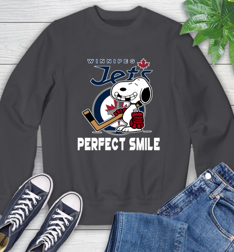 NHL Winnipeg Jets Snoopy Perfect Smile The Peanuts Movie Hockey T Shirt Sweatshirt 6