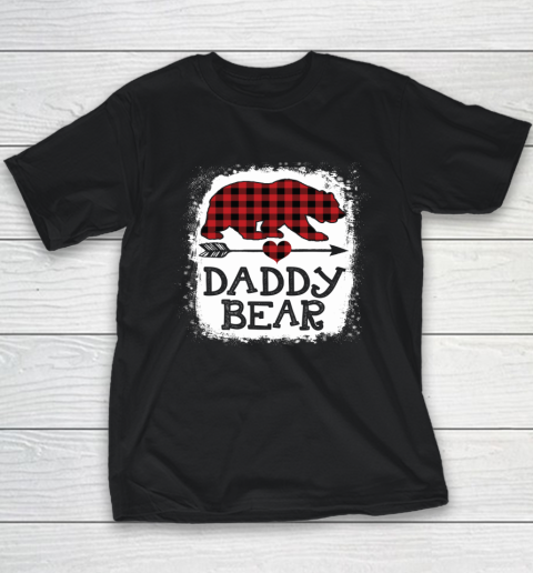Daddy Bear Christmas Pajama Red Plaid Buffalo Family Youth T-Shirt