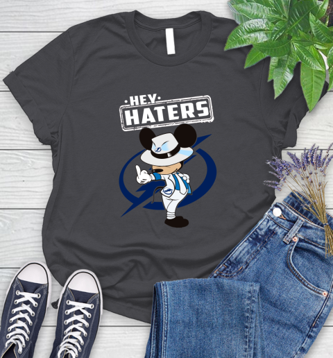 NHL Hey Haters Mickey Hockey Sports Tampa Bay Lightning Women's T-Shirt 8