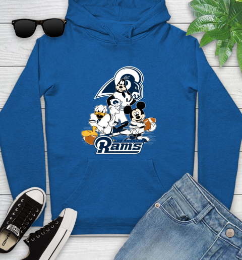 NFL Los Angeles Rams Mickey Mouse Donald Duck Goofy Football Shirt Youth Hoodie 11