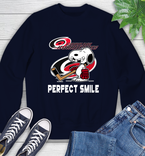 NHL Carolina Hurricanes Snoopy Perfect Smile The Peanuts Movie Hockey T Shirt Sweatshirt 2