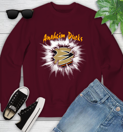 Anaheim Ducks NHL Hockey Adoring Fan Rip Sports Youth Sweatshirt 4