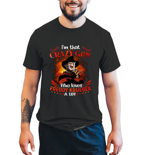 Nightmare On Elm Street Tshirt, I'm That Crazy Girl Who Loves Krueger Shirt, Freddy Krueger Shirt, Halloween Gifts