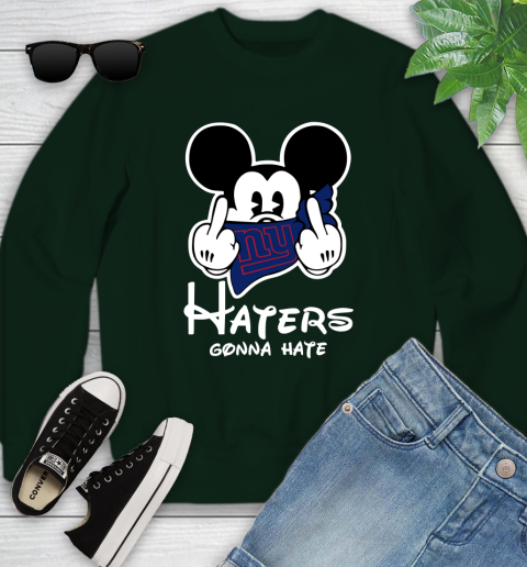 NFL New York Giants Haters Gonna Hate Mickey Mouse Disney Football T Shirt Youth Sweatshirt 9