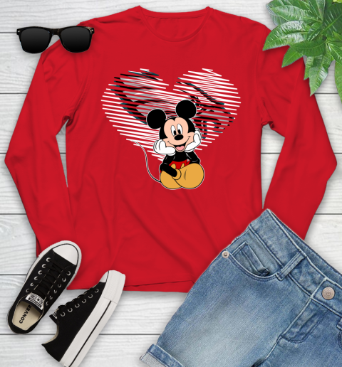 NFL Philadelphia Eagles The Heart Mickey Mouse Disney Football T Shirt_000 Youth Long Sleeve 11