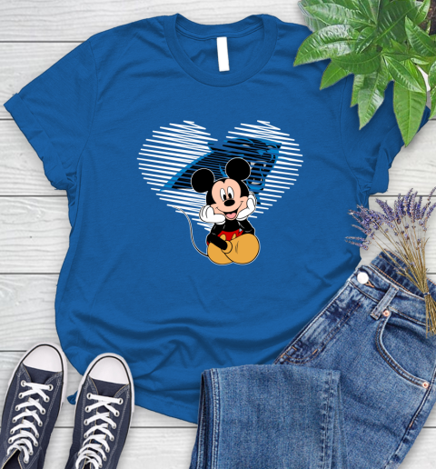 NFL Carolina Panthers The Heart Mickey Mouse Disney Football T Shirt_000 Women's T-Shirt 12
