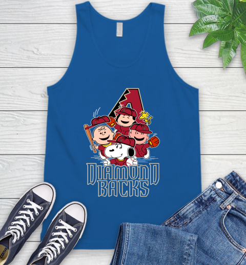 MLB Arizona Diamondbacks Snoopy Charlie Brown Woodstock The Peanuts Movie Baseball T Shirt_000 Tank Top 4