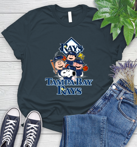 MLB Tampa Bay Rays Snoopy Charlie Brown Woodstock The Peanuts Movie Baseball T Shirt Women's T-Shirt 11