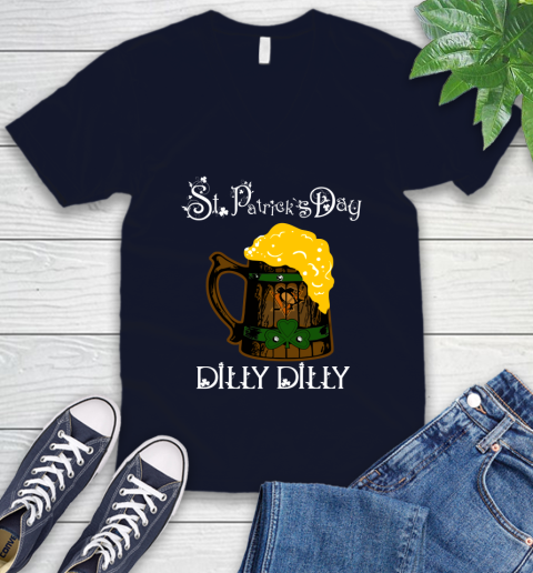 NHL Pittsburgh Penguins St Patrick's Day Dilly Dilly Beer Hockey Sports V-Neck T-Shirt 2