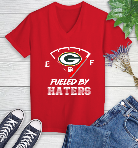 Green Bay Packers NFL Football Fueled By Haters Sports Women's V-Neck T-Shirt 11
