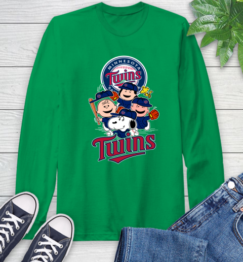 MLB Minnesota Twins Snoopy Charlie Brown Woodstock The Peanuts Movie Baseball T Shirt_000 Long Sleeve T-Shirt 8