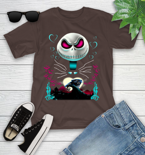 NFL Carolina Panthers Jack Skellington Sally The Nightmare Before Christmas Football Youth T-Shirt 7