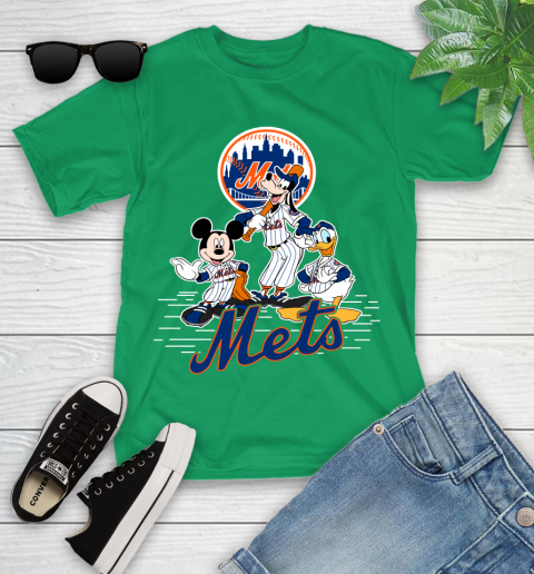 MLB New York Mets Mickey Mouse Donald Duck Goofy Baseball T Shirt Youth T-Shirt 23