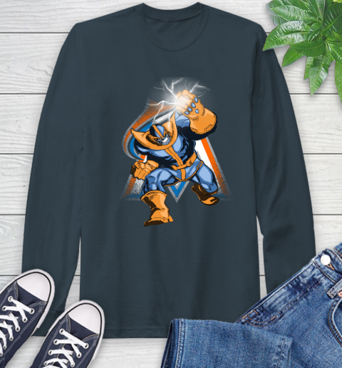 Miami Marlins MLB Baseball Thanos Avengers Infinity War Marvel Long Sleeve T-Shirt 9