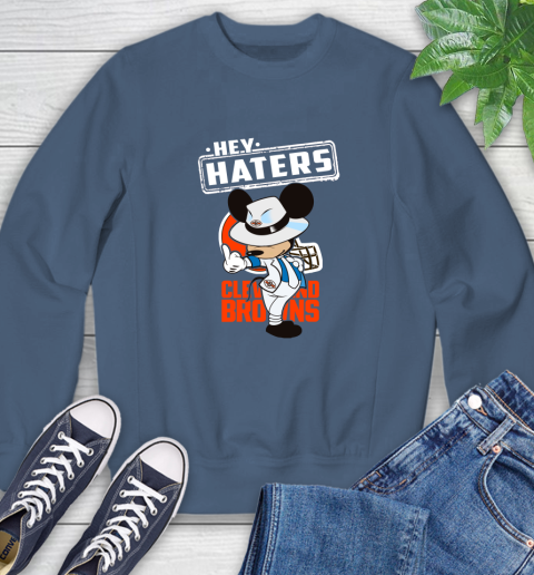 NFL Hey Haters Mickey Football Sports Cleveland Browns Sweatshirt 8