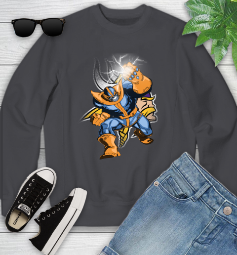 Minnesota Vikings NFL Football Thanos Avengers Infinity War Marvel Youth Sweatshirt 5