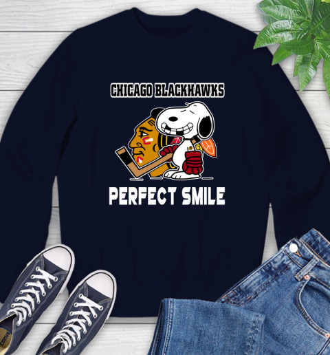 NHL Chicago Blackhawks Snoopy Perfect Smile The Peanuts Movie Hockey T Shirt Sweatshirt 2