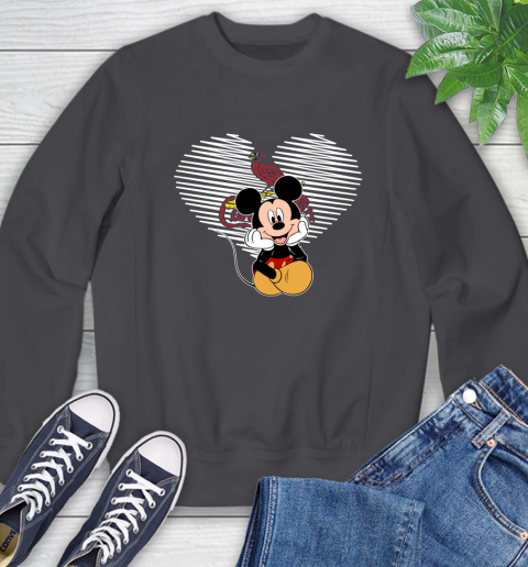 MLB St.Louis Cardinals The Heart Mickey Mouse Disney Baseball T Shirt_000 Sweatshirt 6