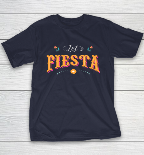 Cinco De Mayo Party Lets Fiesta Mexican Typography Youth T-Shirt 2