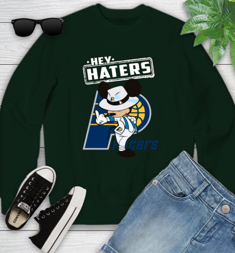 NBA Hey Haters Mickey Basketball Sports Indiana Pacers Youth Sweatshirt 9