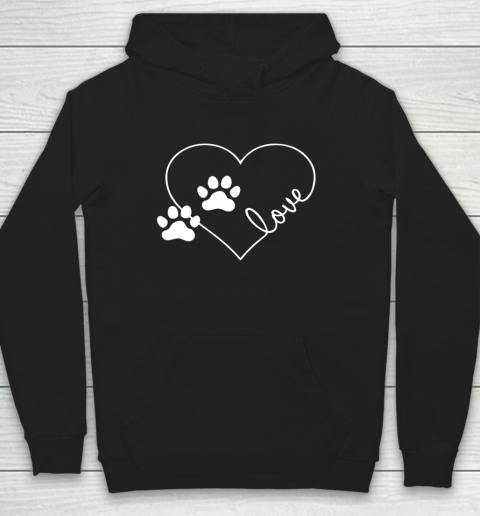 Cute Love Hearts Valentine Day Paw Print Dog Owner Dog Lover Hoodie 9