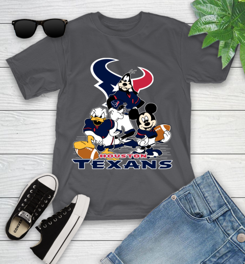 NFL Houston Texans Mickey Mouse Donald Duck Goofy Football Shirt Youth T-Shirt 6