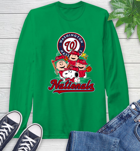 MLB Washington Nationals Snoopy Charlie Brown Woodstock The Peanuts Movie Baseball T Shirt_000 Long Sleeve T-Shirt 8