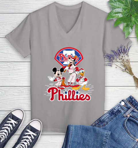 Philadelphia Phillies MLB Baseball Among Us I Am Too Cute To Be Sus Women's  V-Neck T-Shirt