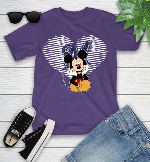 MLB Milwaukee Brewers The Heart Mickey Mouse Disney Baseball T Shirt_000 Youth T-Shirt 3