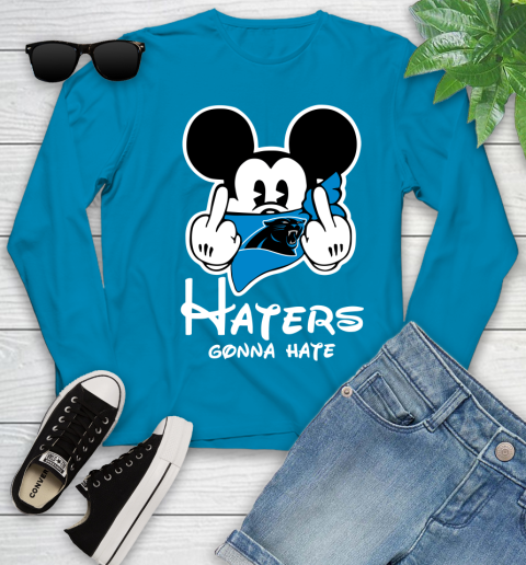 NFL Carolina Panthers Haters Gonna Hate Mickey Mouse Disney Football T Shirt_000 Youth Long Sleeve 8