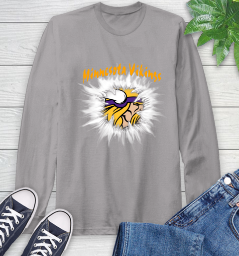 Minnesota Vikings NFL Football Adoring Fan Rip Sports Long Sleeve T-Shirt 6