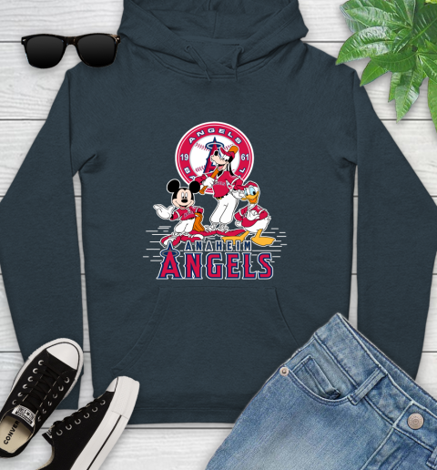 MLB Los Angeles Angels Mickey Mouse Donald Duck Goofy Baseball T Shirt Youth Hoodie 10