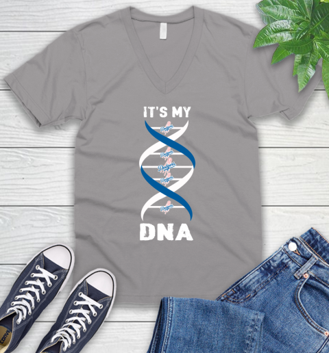 Los Angeles Dodgers MLB Baseball It's My DNA Sports V-Neck T-Shirt 3