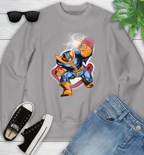 Cleveland Indians MLB Baseball Thanos Avengers Infinity War Marvel Youth Sweatshirt 3