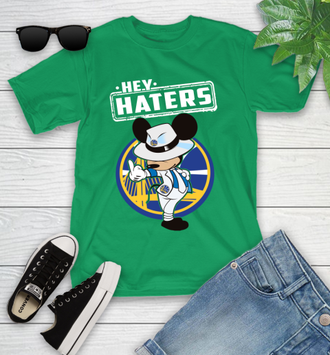 NBA Hey Haters Mickey Basketball Sports Golden State Warriors Youth T-Shirt 8