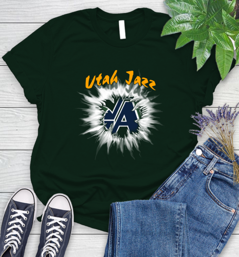 Utah Jazz NBA Basketball Rip Sports Women's T-Shirt 6