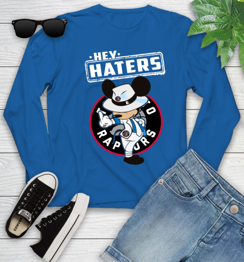 NBA Hey Haters Mickey Basketball Sports Toronto Raptors Youth Long Sleeve 10