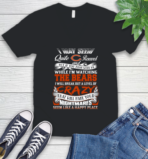 Chicago Bears NFL Football Don't Mess With Me While I'm Watching My Team V-Neck T-Shirt