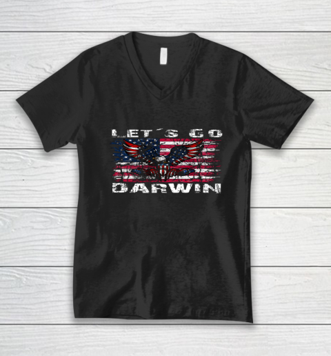 Let's go Darwin America Flag Eagle V-Neck T-Shirt