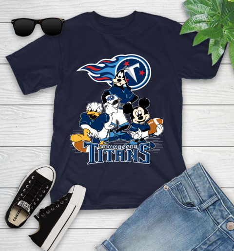 NFL Tennessee Titans Mickey Mouse Donald Duck Goofy Football Shirt Youth T-Shirt 2