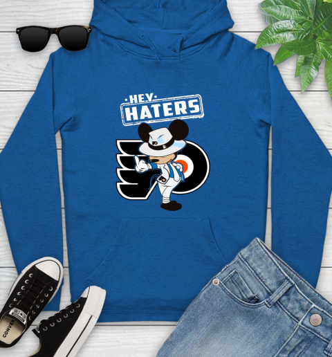 NHL Hey Haters Mickey Hockey Sports Philadelphia Flyers Youth Hoodie 11