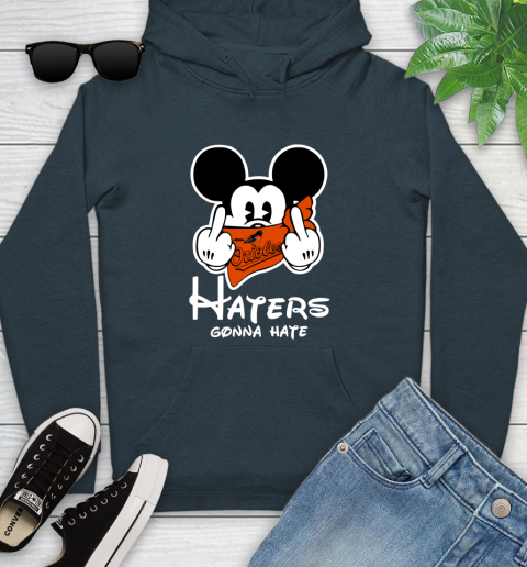 MLB Baltimore Orioles Haters Gonna Hate Mickey Mouse Disney Baseball T Shirt_000 Youth Hoodie 10