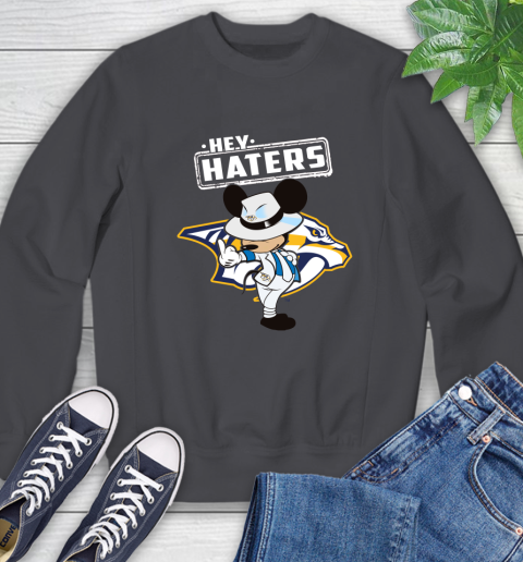 NHL Hey Haters Mickey Hockey Sports Nashville Predators Sweatshirt 6