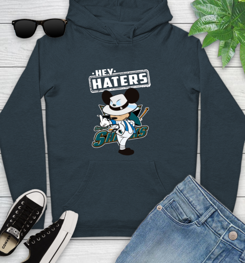 NHL Hey Haters Mickey Hockey Sports San Jose Sharks Youth Hoodie 10