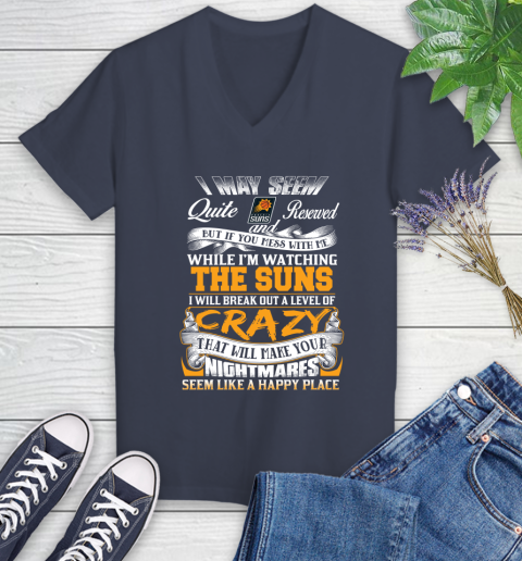 Phoenix Suns NBA Basketball Don't Mess With Me While I'm Watching My Team Women's V-Neck T-Shirt 12