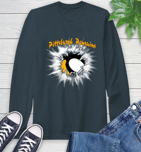 Pittsburgh Penguins NHL Hockey Adoring Fan Rip Sports Long Sleeve T-Shirt 9