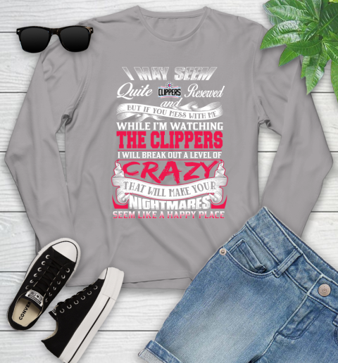 LA Clippers NBA Basketball Don't Mess With Me While I'm Watching My Team Youth Long Sleeve 6 LA Clippers NBA Basketball Don't Mess With Me While I'm Watching My Team Youth Long Sleeve - Image 6